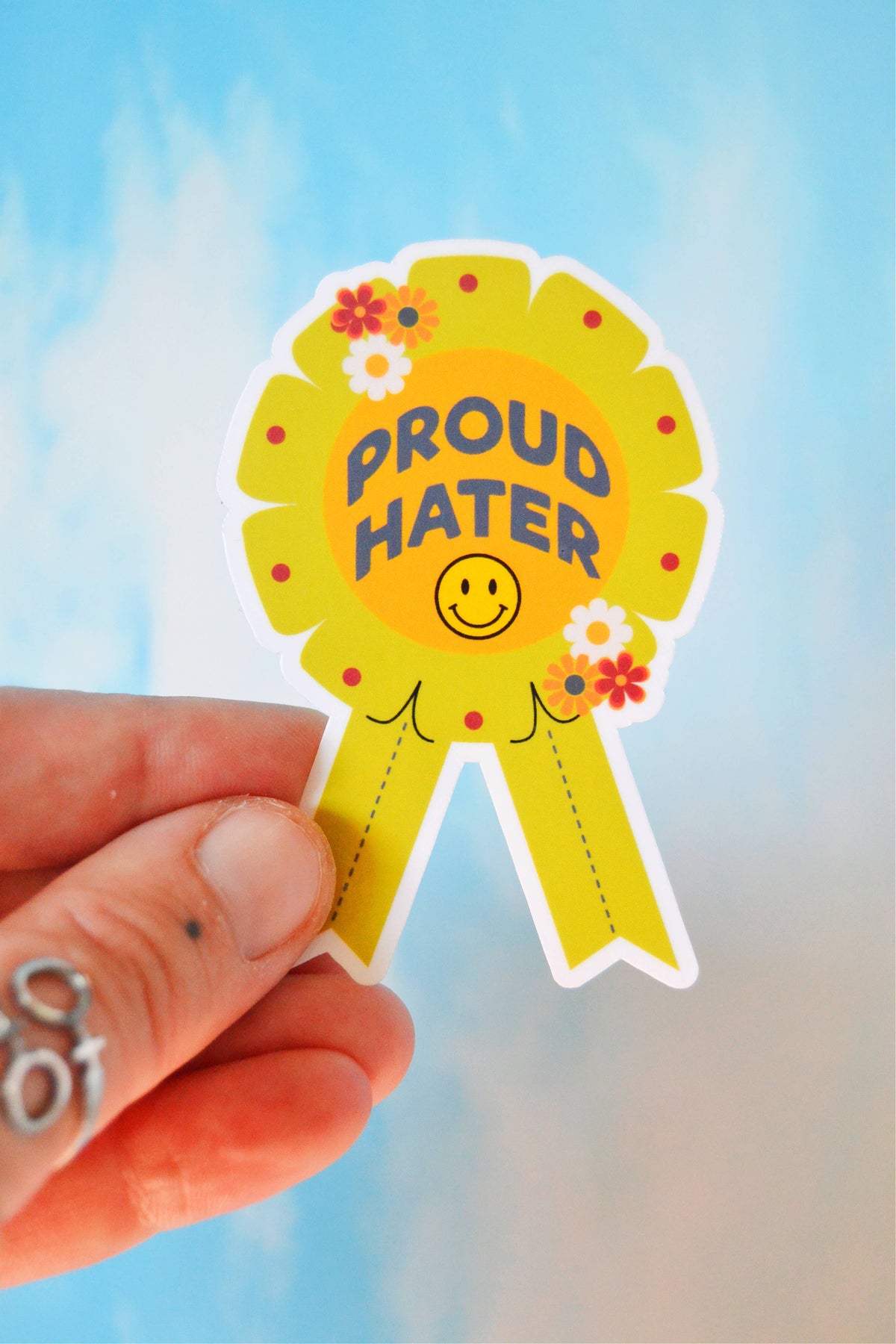 Rebel Disco Designs - Proud Hater Retro Ribbon Vinyl Sticker