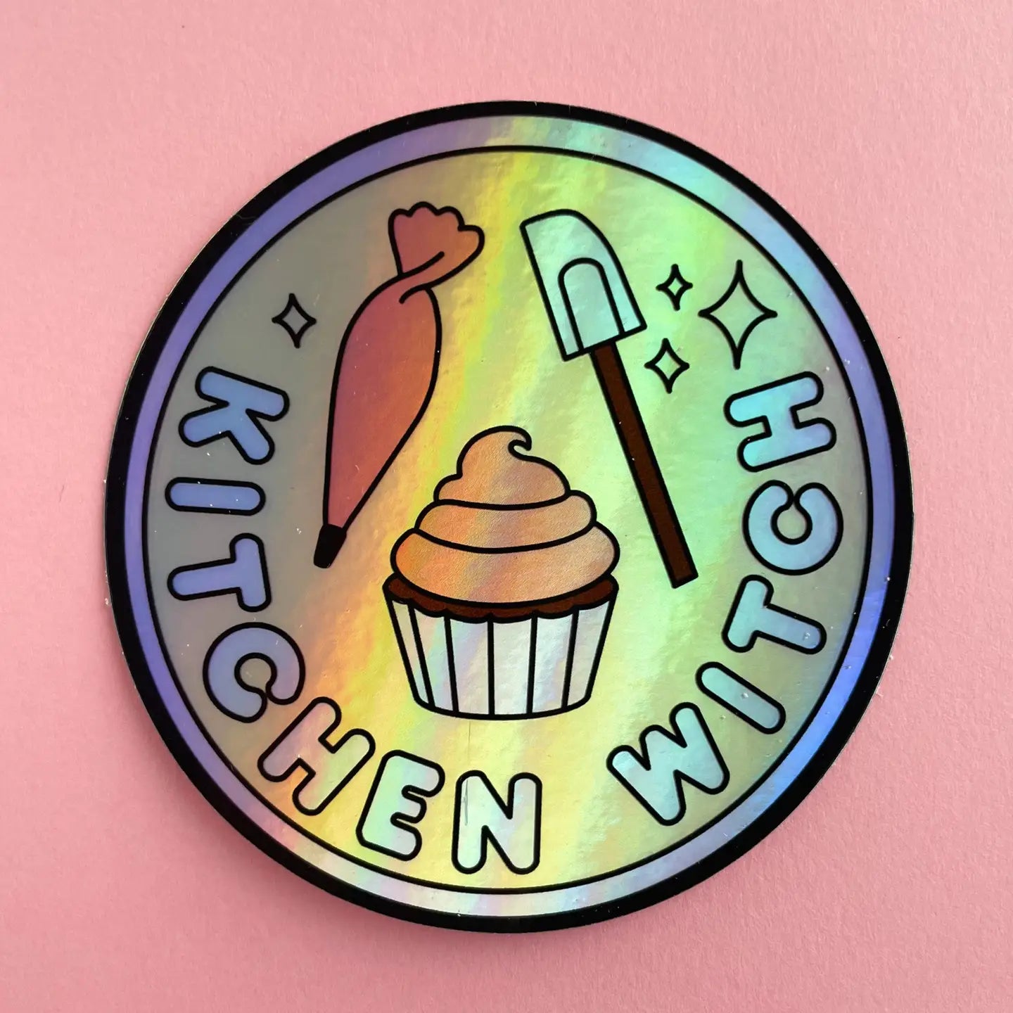 Kitty with a Cupcake - Magical Merit Badge Stickers