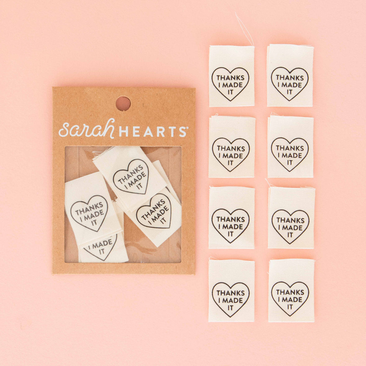 Sarah Hearts - Thanks I Made It Heart Organic Cotton Labels