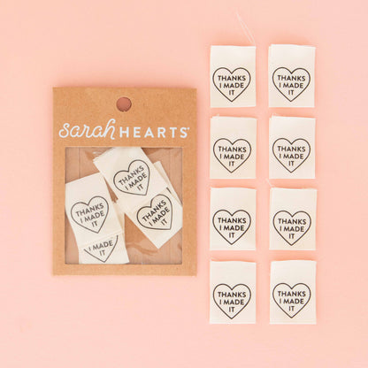 Sarah Hearts - Thanks I Made It Heart Organic Cotton Labels