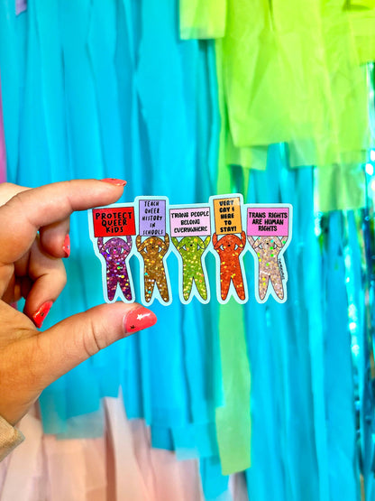 The Peach Fuzz - Pride Puppies Glitter Sticker