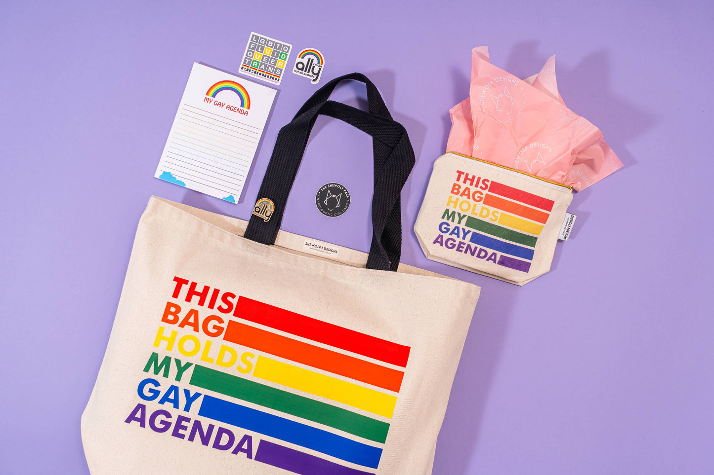 SHEWOLF Designs - My Gay Agenda Bag Pouch