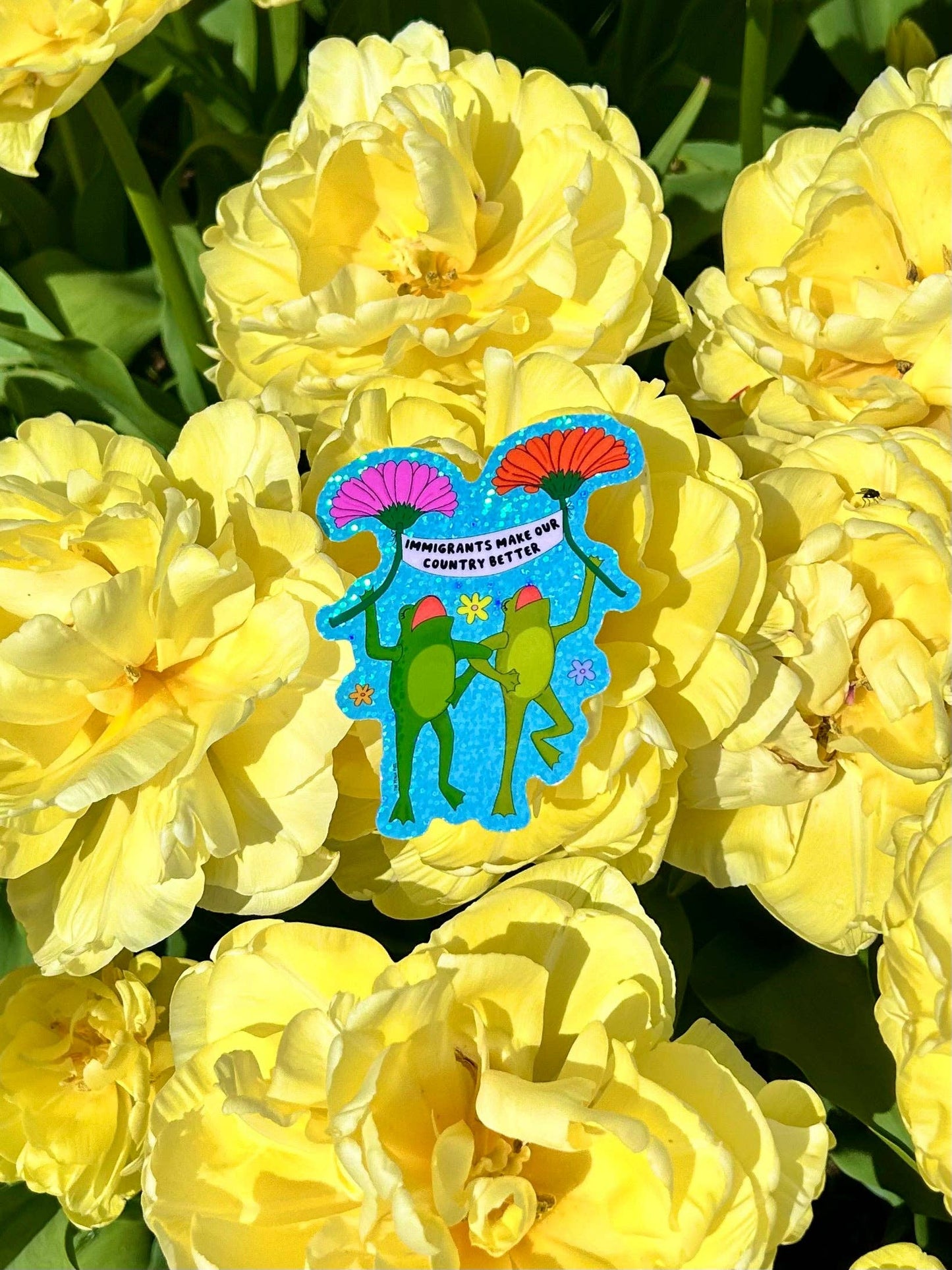 The Peach Fuzz - Immigrants Make Our Country Better Glitter Sticker