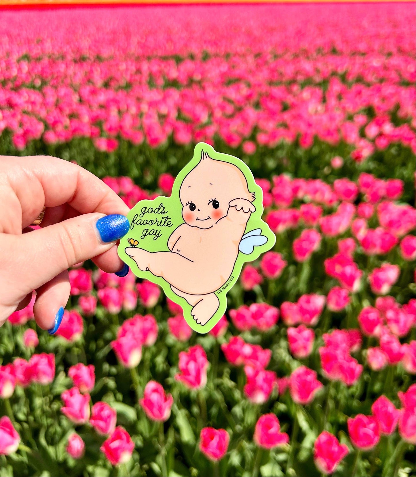 The Peach Fuzz - God's Favorite Gay Sticker