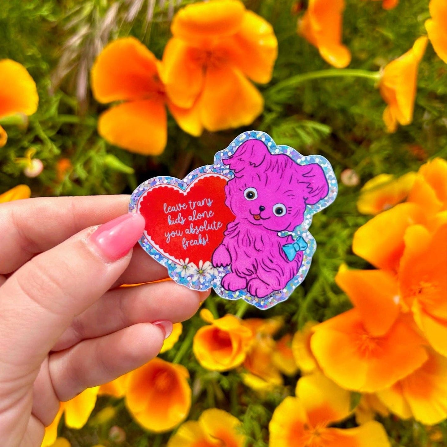 The Peach Fuzz - Leave Trans Kids Alone Sticker