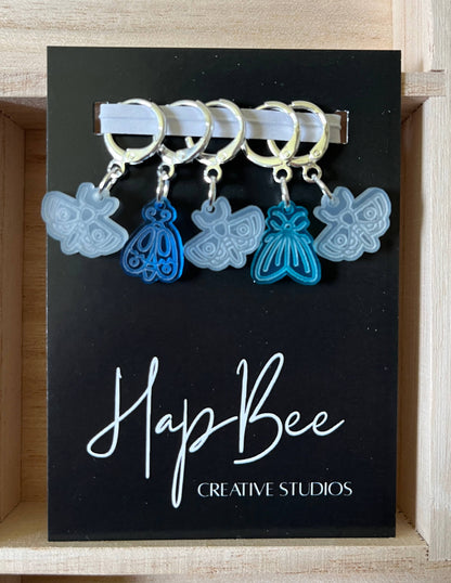 HapBee Creative Studios - MIX OF MOTHS Stitch Marker set
