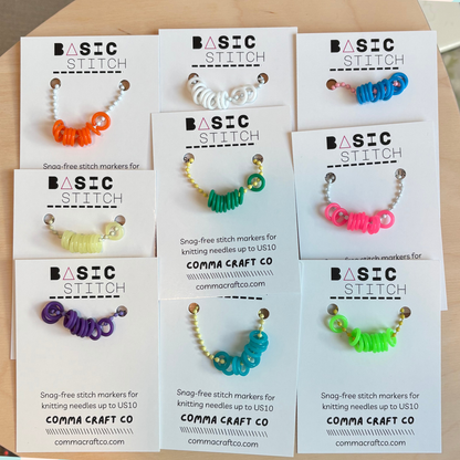 Comma Craft Co - Neon Snag-Free Silicone Stitch Markers