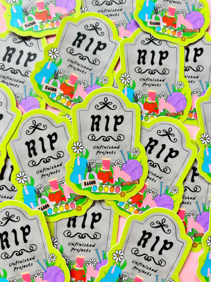 The Peach Fuzz - R.I.P. Unfinished Projects Sticker