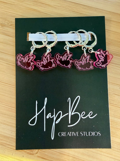 HapBee Creative Studios - WHEN PIGS FLY Stitch Marker set