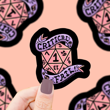 Turtle's Soup - Critical Fail, Crit, Hit, Funny, Gaming, RPG, Vinyl Sticker