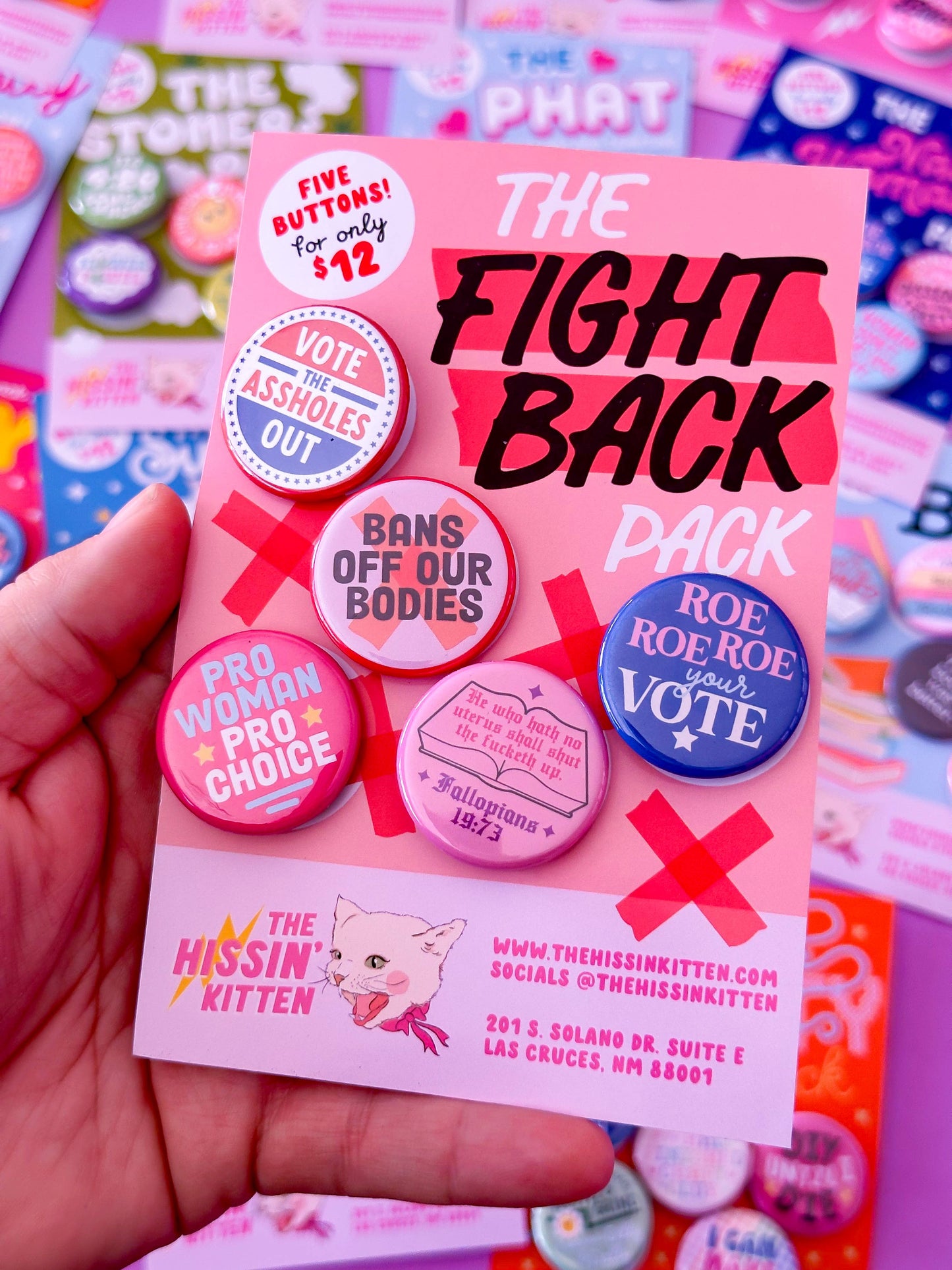The Hissin' Kitten - The Fight Back Button Pack