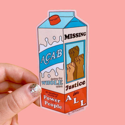 The Peach Fuzz - ACAB Milk Carton Sticker