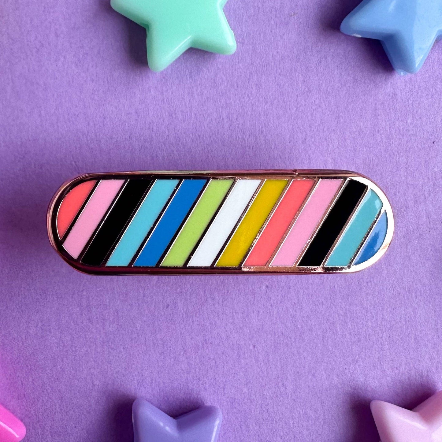 Kitty with a Cupcake - Pride Plaque Enamel Pin