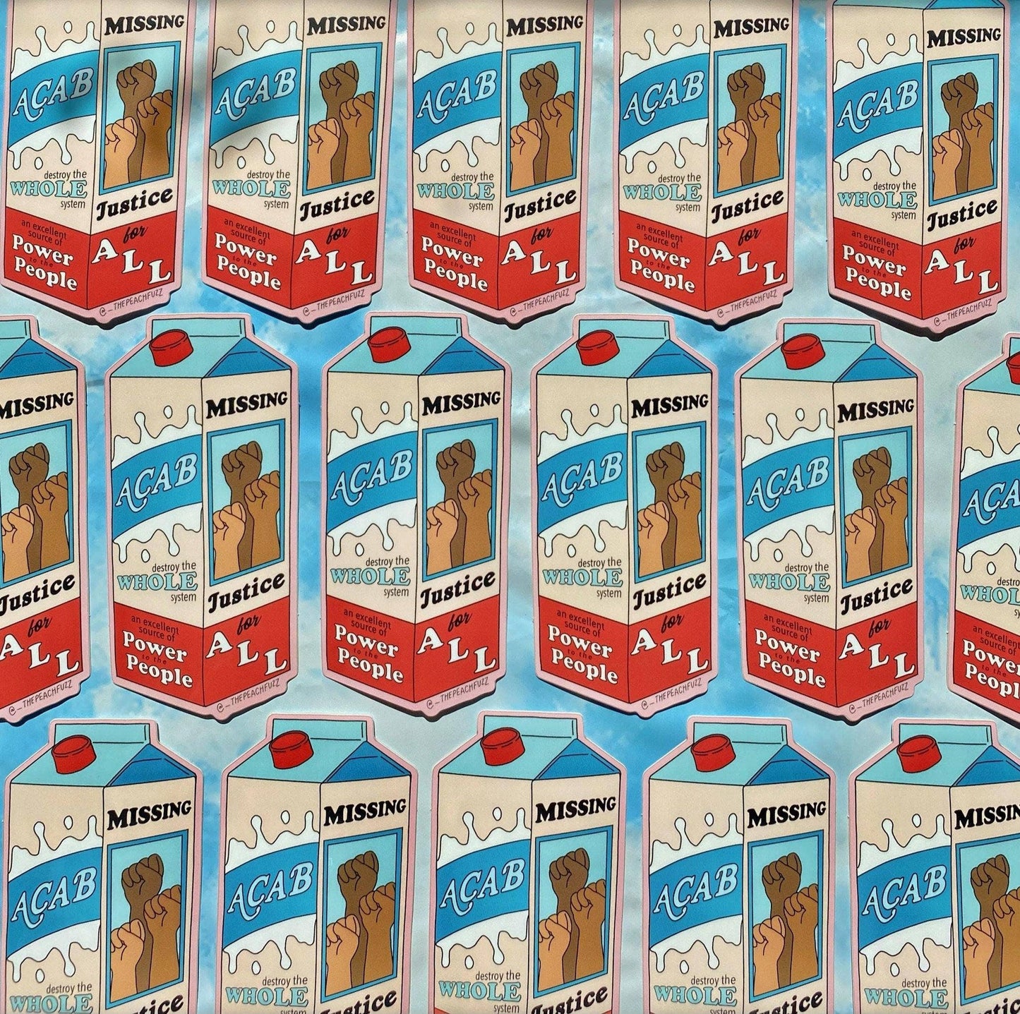 The Peach Fuzz - ACAB Milk Carton Sticker