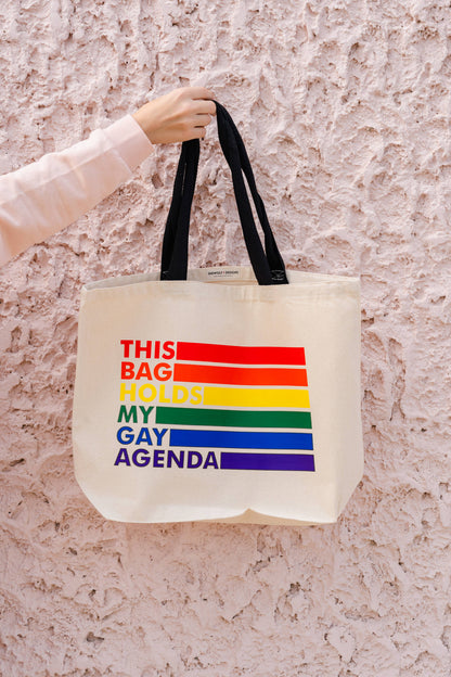 SHEWOLF Designs - My Gay Agenda Tote Bag — Fun LGBTQ+ Gift & Pride Accessory