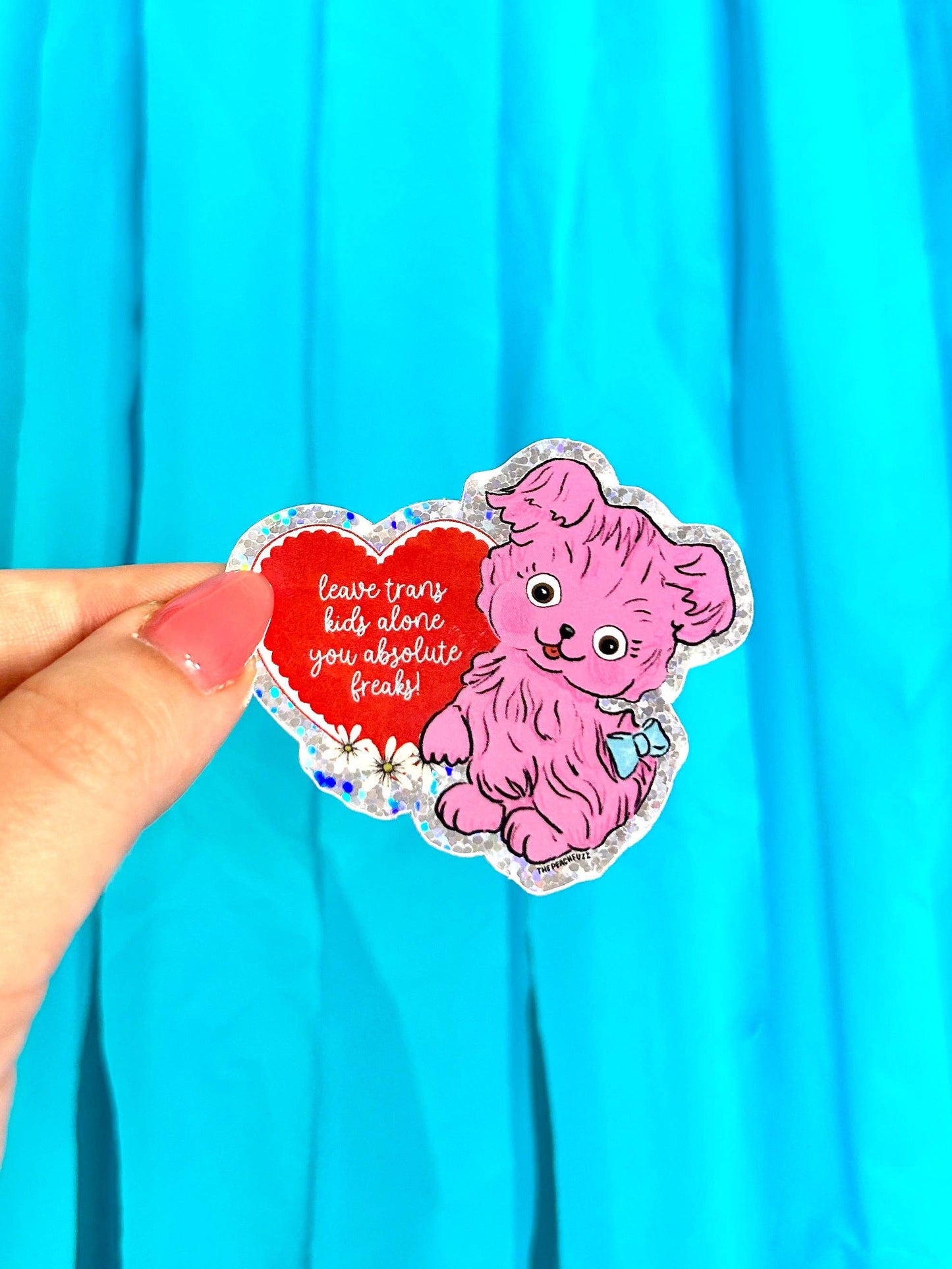 The Peach Fuzz - Leave Trans Kids Alone Sticker