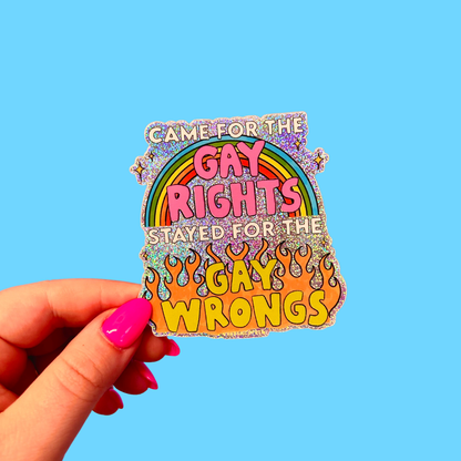 The Peach Fuzz - Gay Wrongs Glitter Sticker