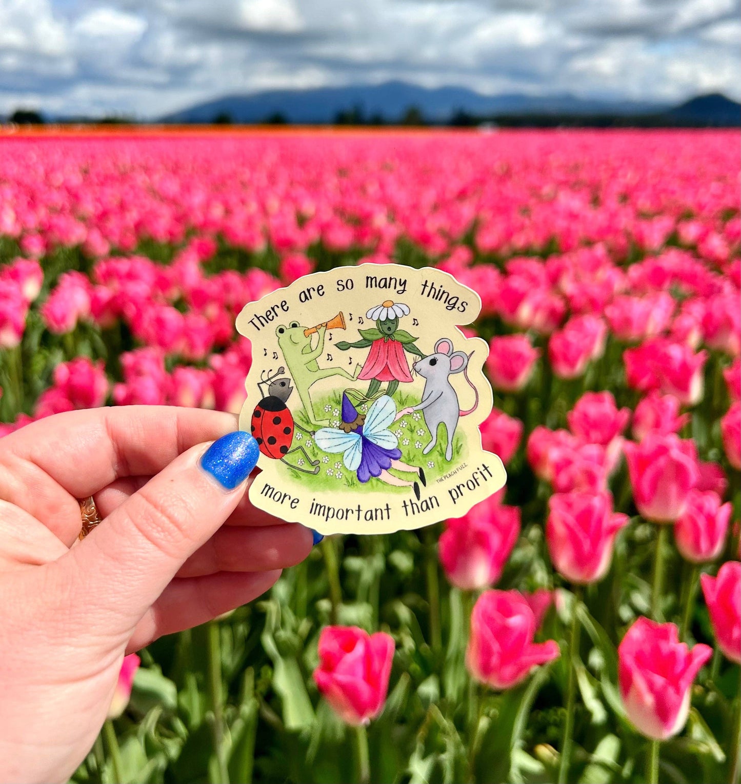 The Peach Fuzz - More Important Than Profits Sticker