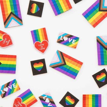 Sarah Hearts - Pride Rainbow Iron-on Label Multipack