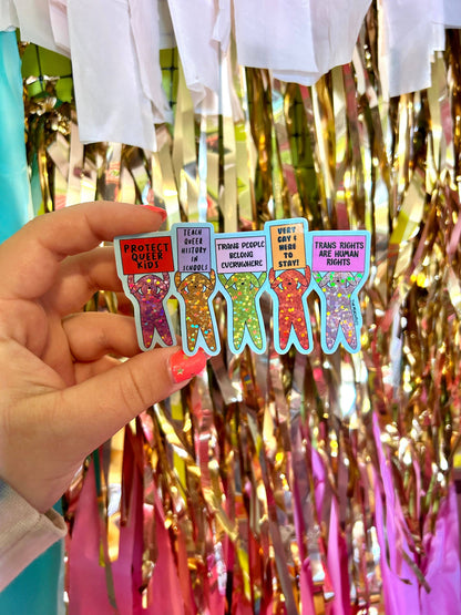 The Peach Fuzz - Pride Puppies Glitter Sticker