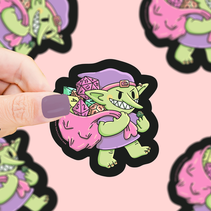 Turtle's Soup - Goblin Dice, Lucky, Roll, Gaming, Nerdy, Vinyl Sticker
