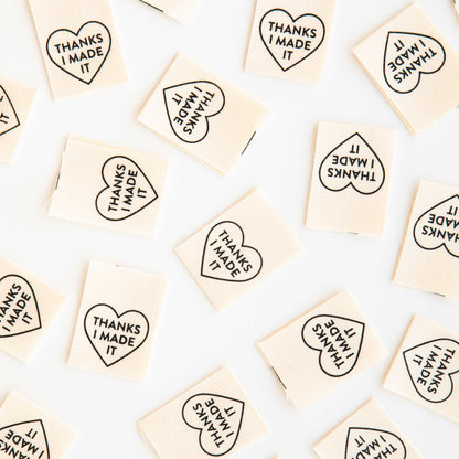 Sarah Hearts - Thanks I Made It Heart Organic Cotton Labels