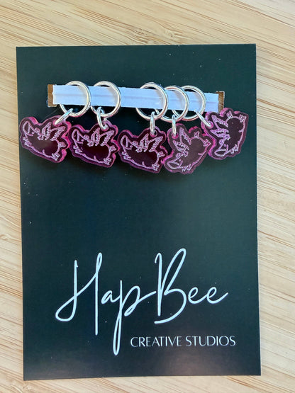 HapBee Creative Studios - WHEN PIGS FLY Stitch Marker set