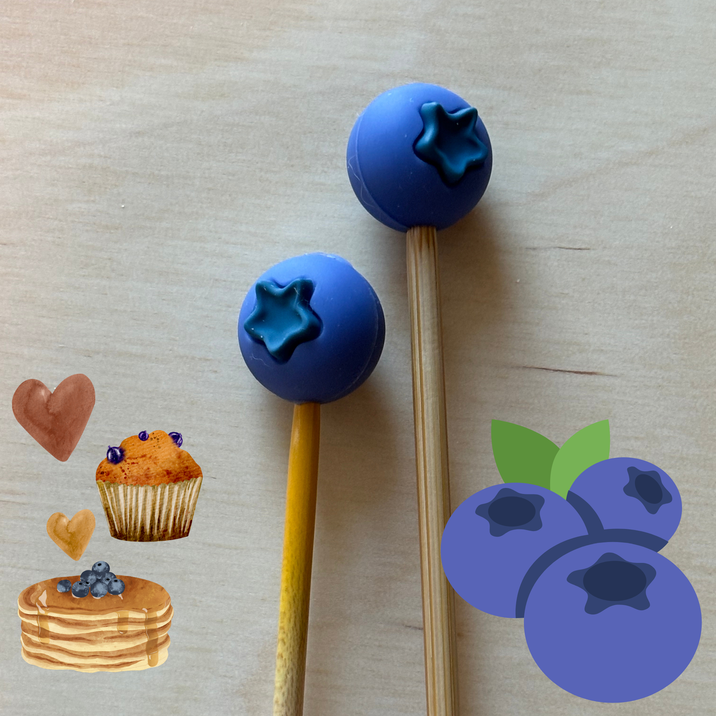 Comma Craft Co - Blueberry Needle Toppers