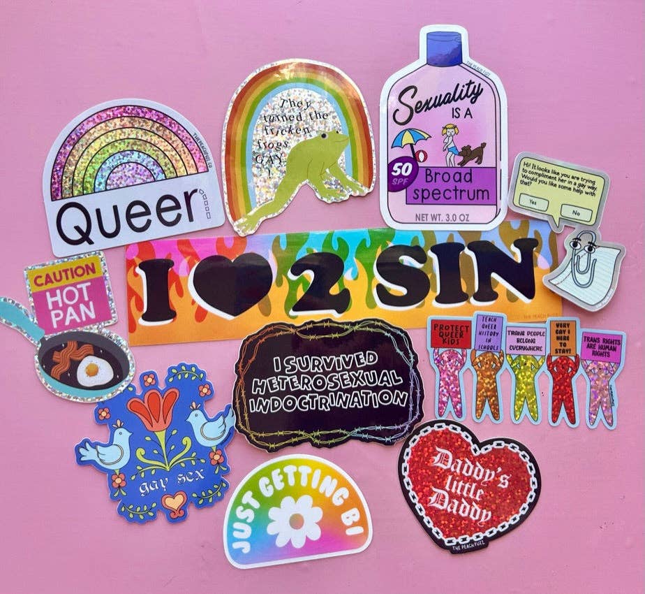 The Peach Fuzz - Gay Clippy Holographic Sticker