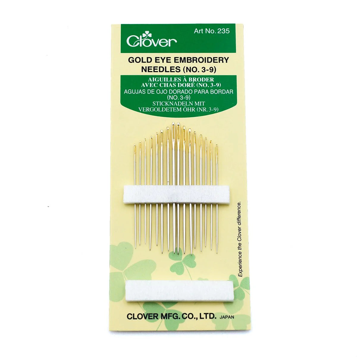 Clover - Gold Eye Embroidery Needles (No. 3-9)