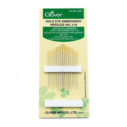 Clover - Gold Eye Embroidery Needles (No. 3-9)