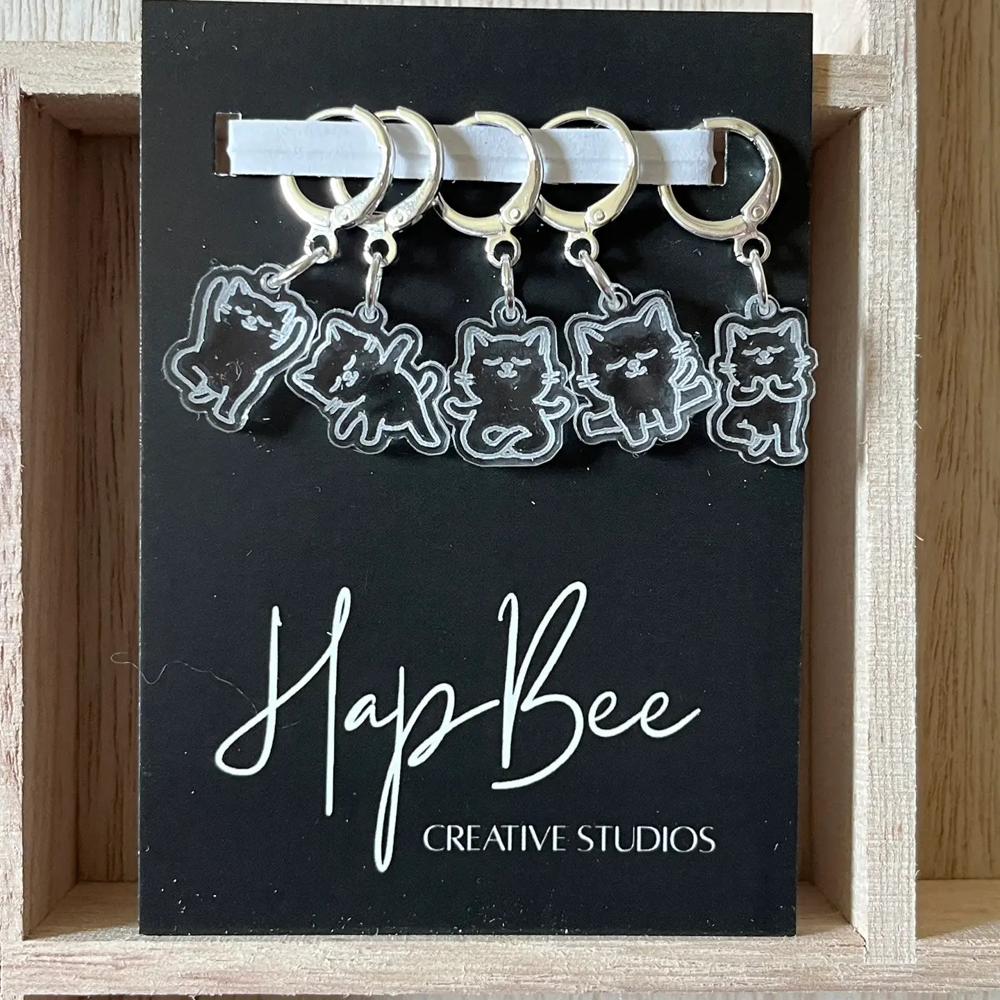 HapBee Creative Studio - Hot Yoga Cats Stitch Markers