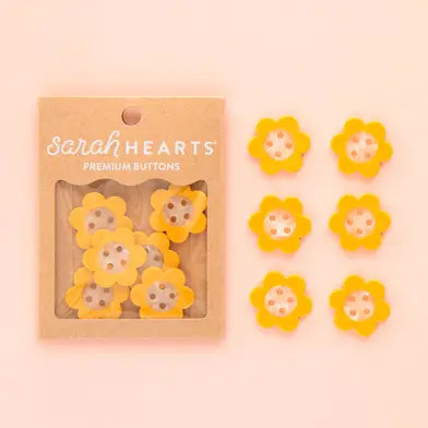 Sarah Hearts 1" Large Daisy Buttons