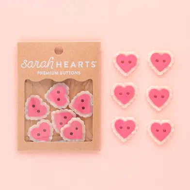 Sarah Hearts 1" Sweetheart Buttons