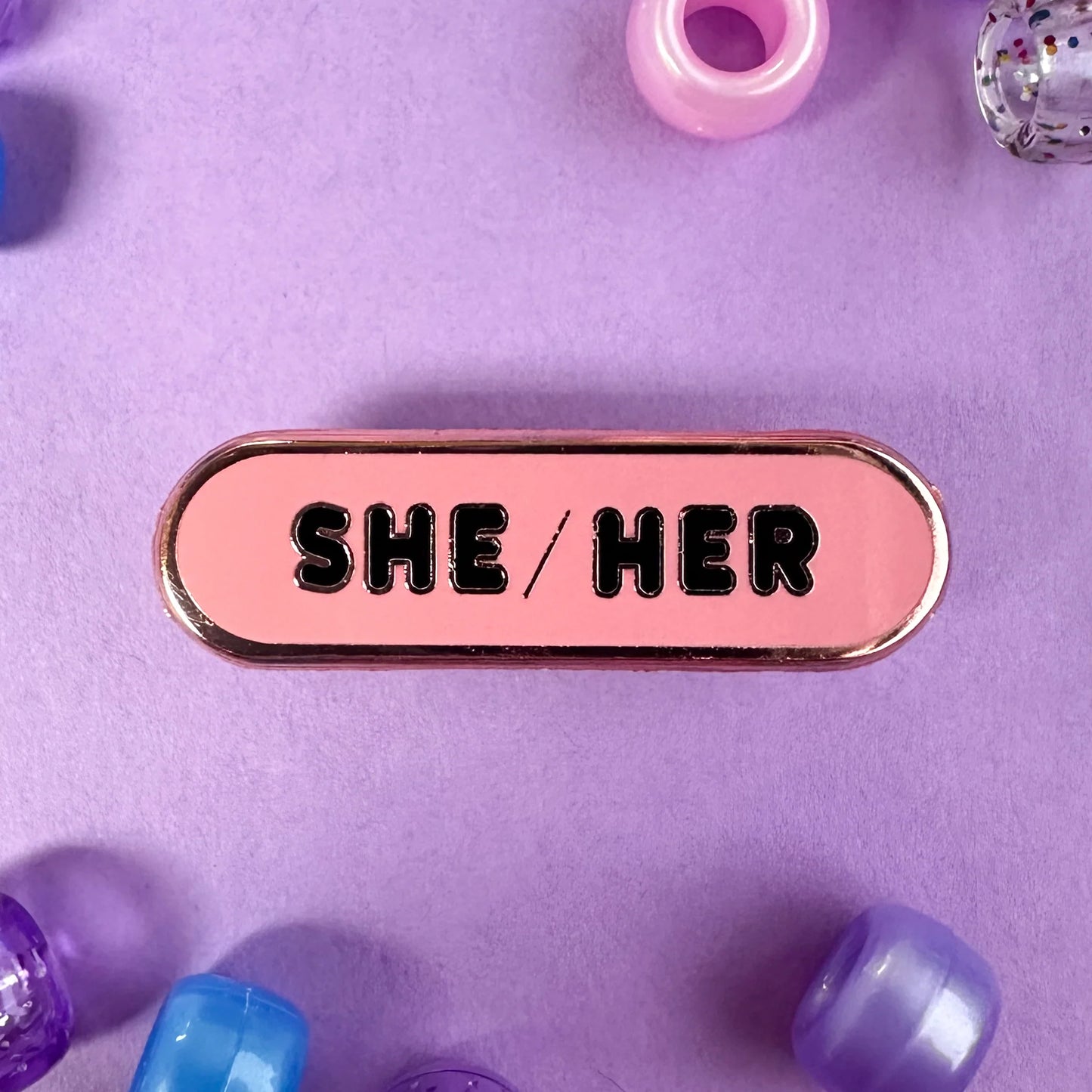 Kitty with a Cupcake - Pronoun Plaque Enamel Pins