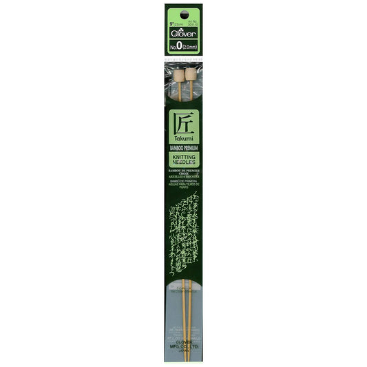 Clover Takumi Bamboo Single Point Knitting Needles (9")