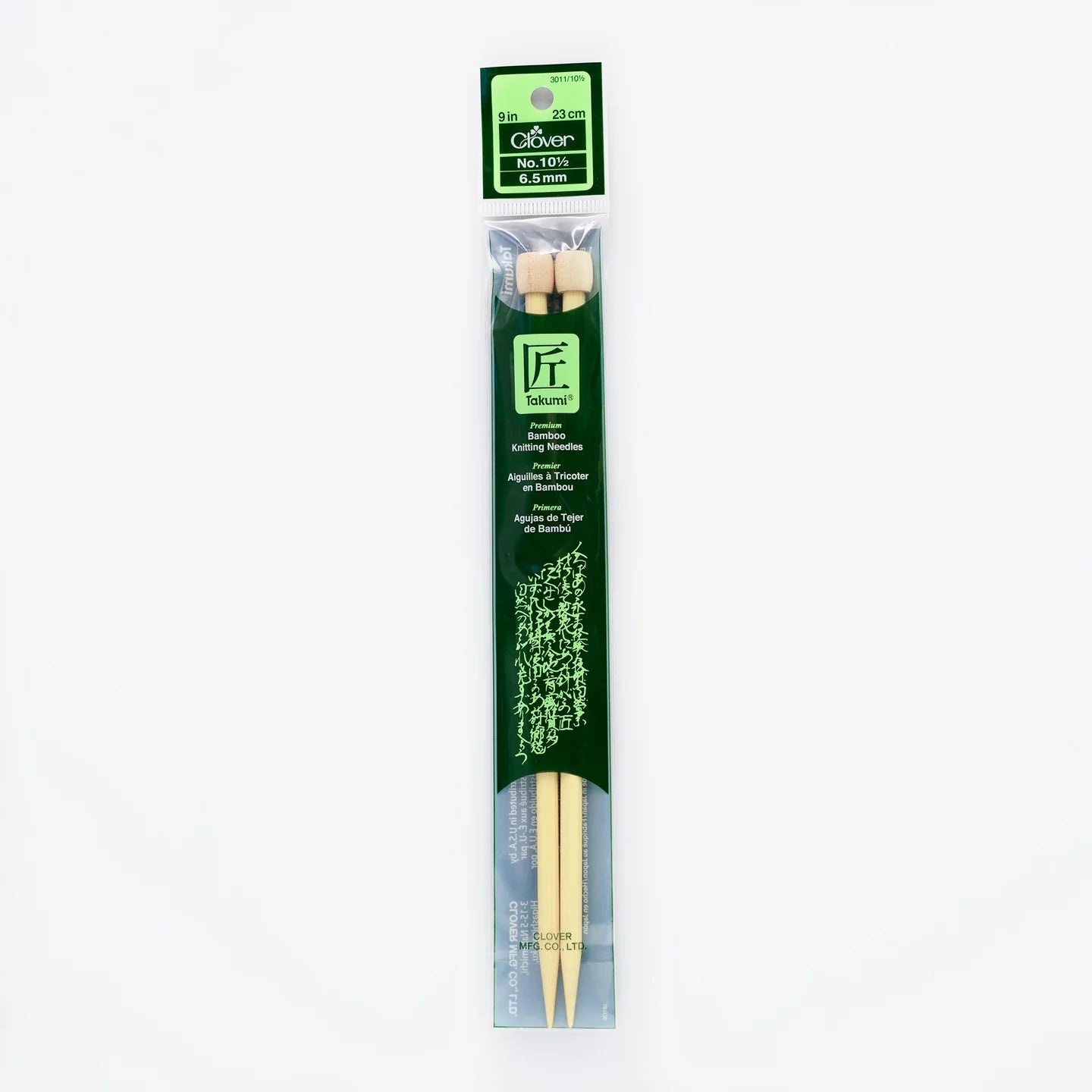 Clover Takumi Bamboo Single Point Knitting Needles (9")