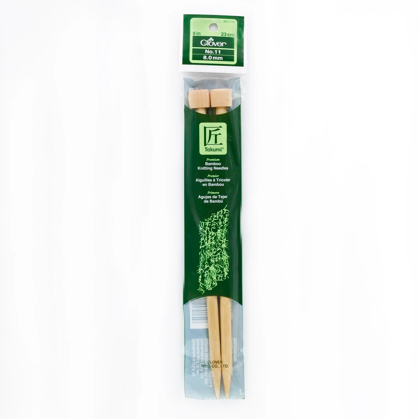 Clover Takumi Bamboo Single Point Knitting Needles (9")