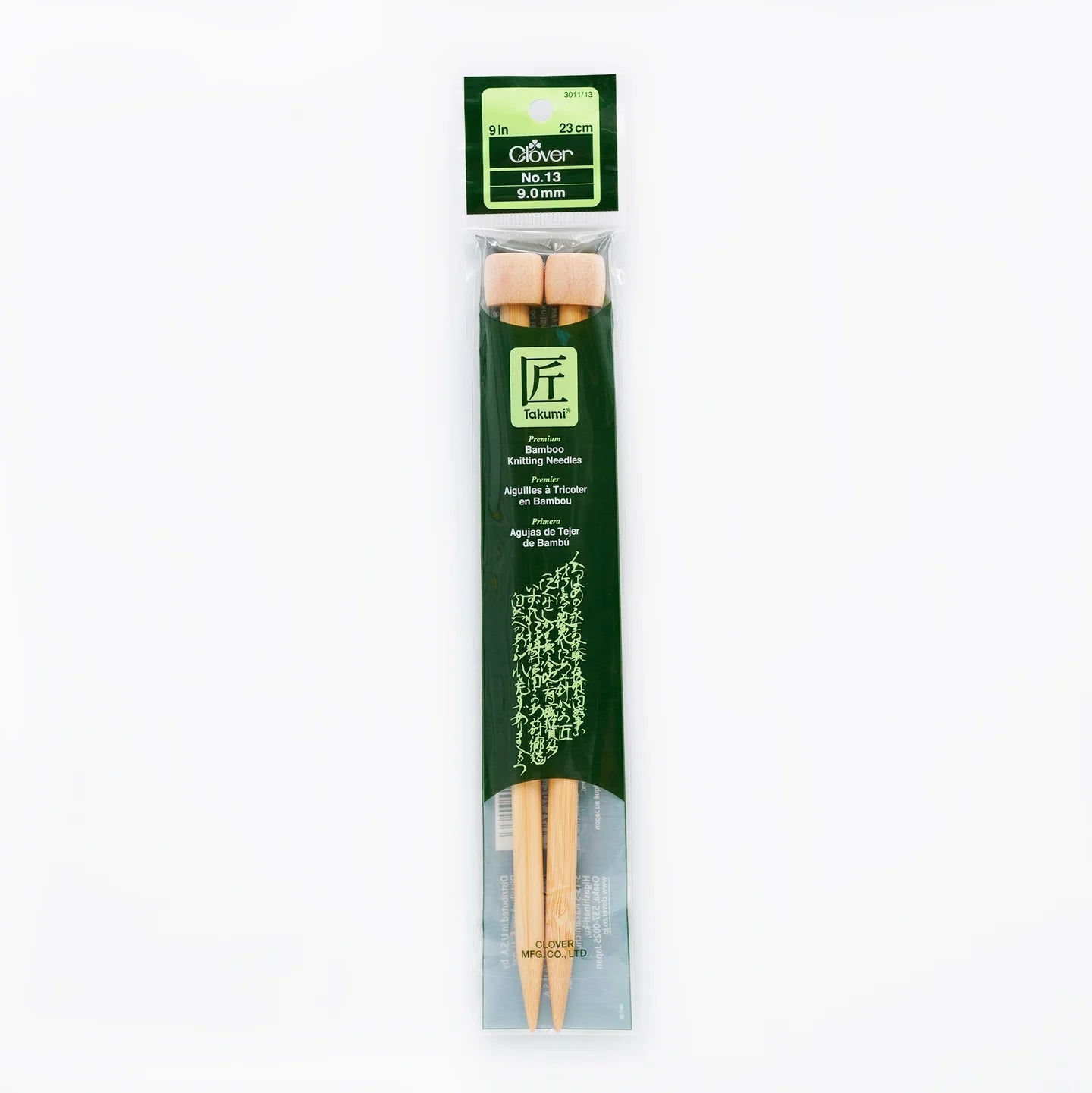 Clover Takumi Bamboo Single Point Knitting Needles (9")