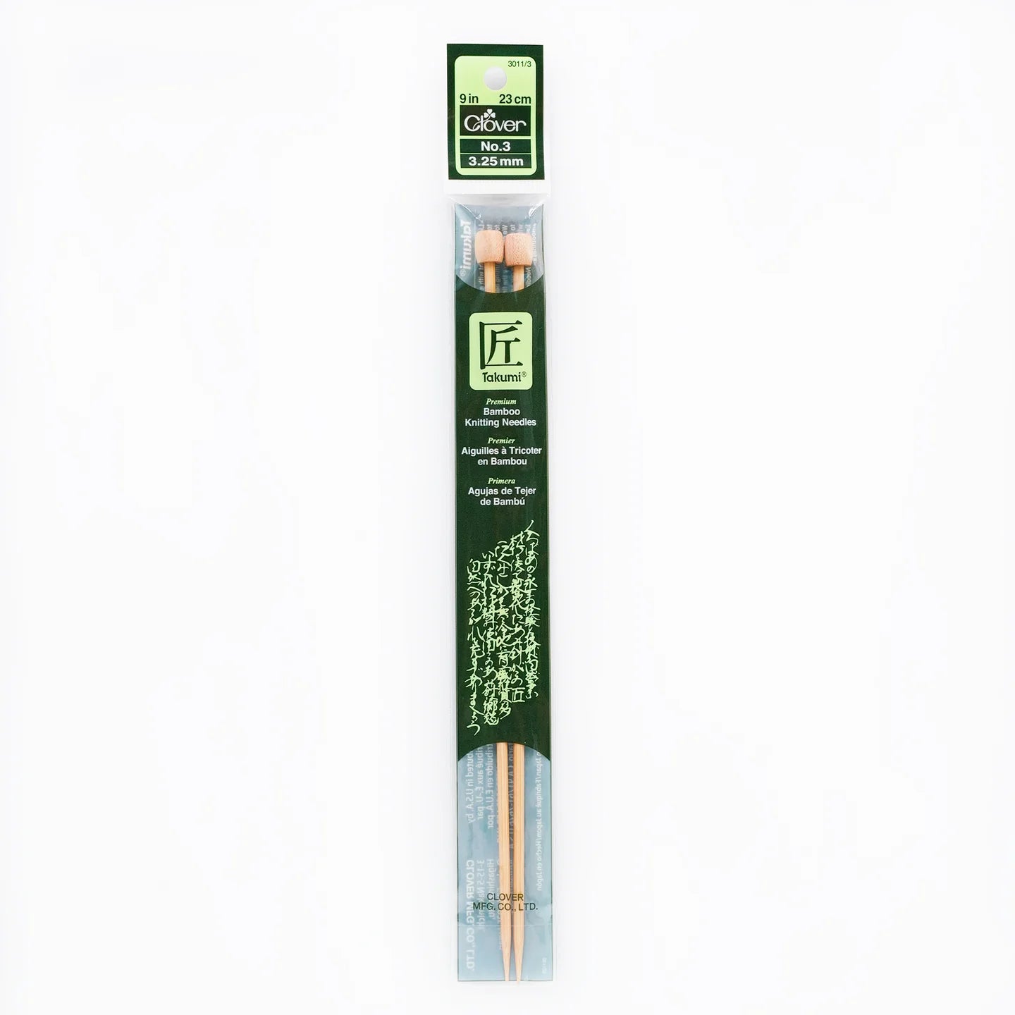 Clover Takumi Bamboo Single Point Knitting Needles (9")