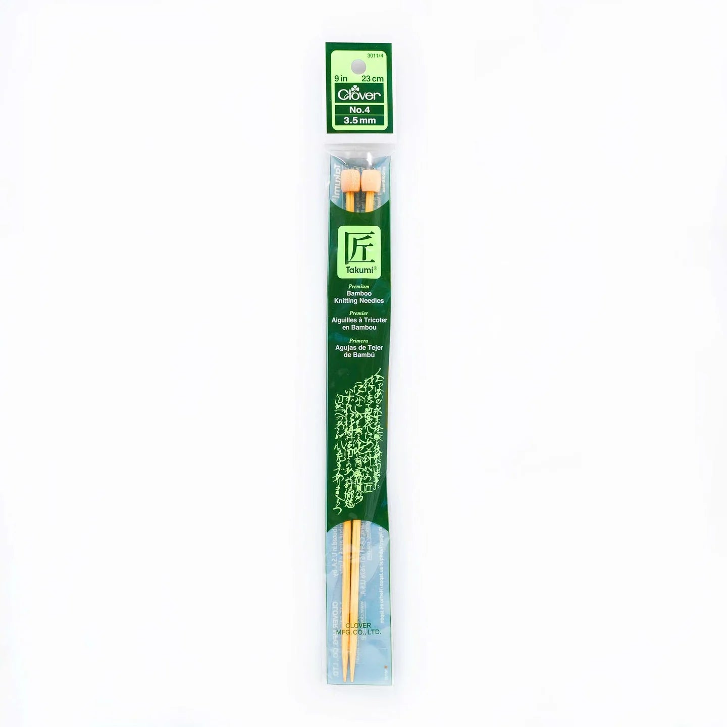 Clover Takumi Bamboo Single Point Knitting Needles (9")