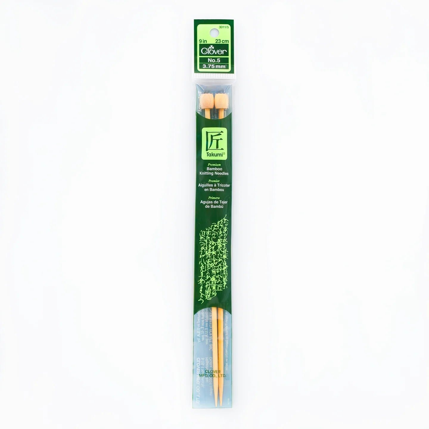 Clover Takumi Bamboo Single Point Knitting Needles (9")