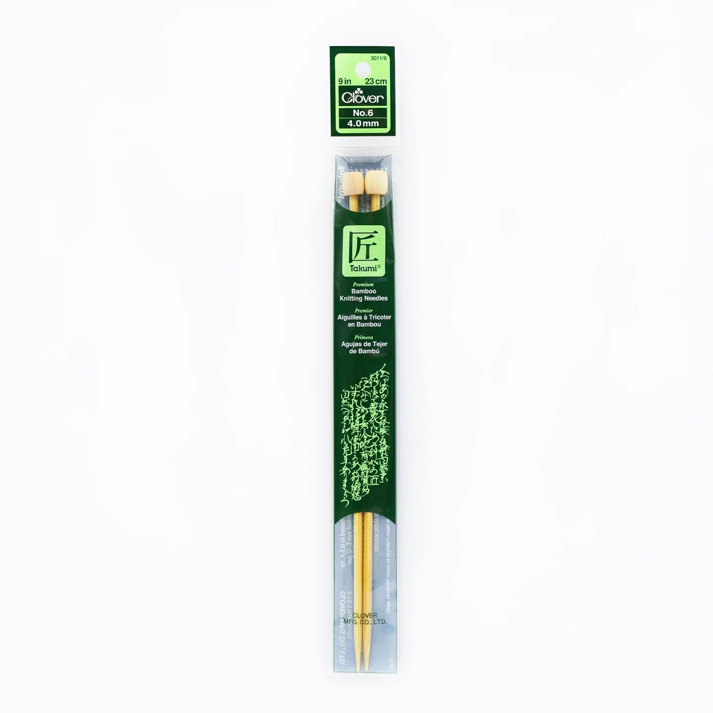 Clover Takumi Bamboo Single Point Knitting Needles (9")