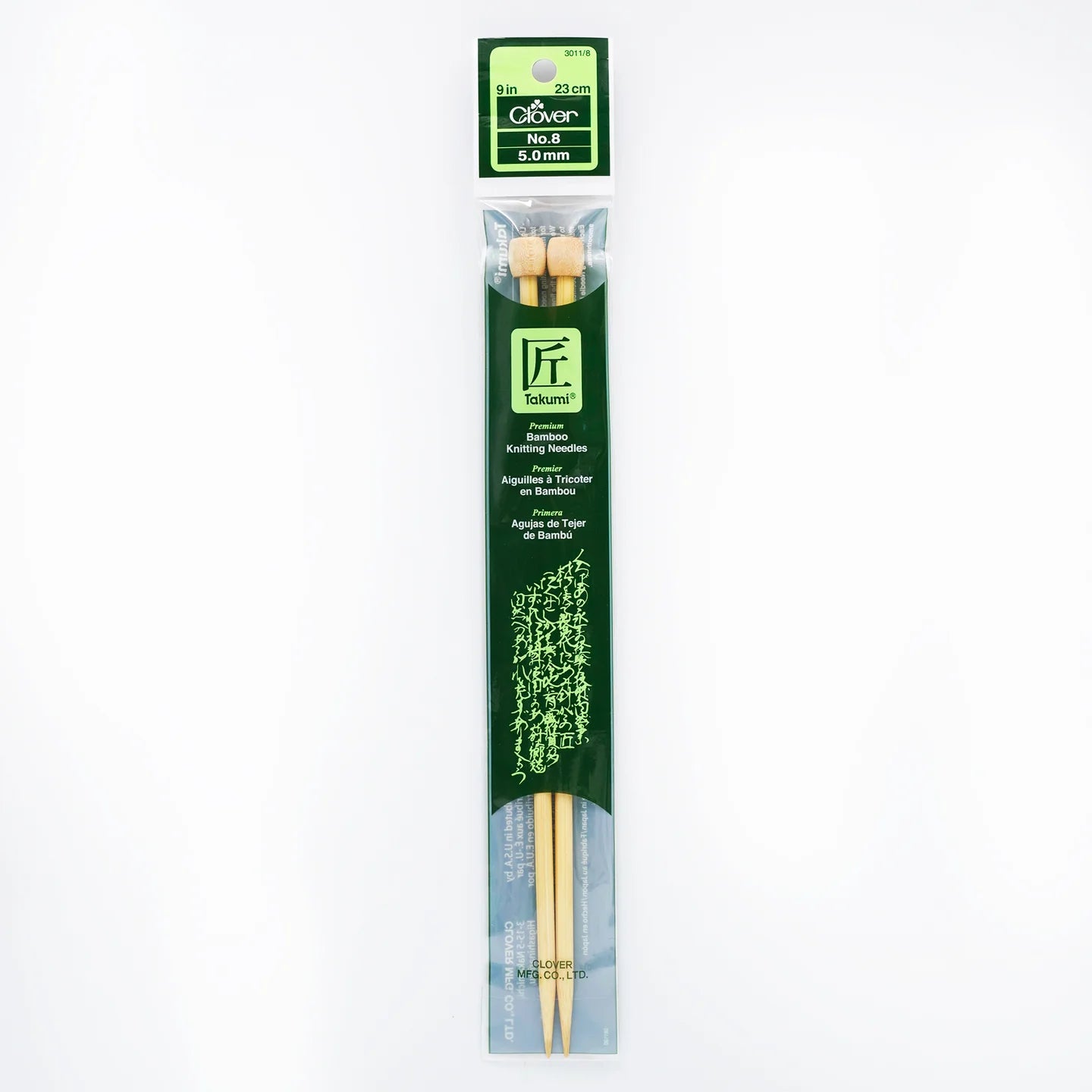 Clover Takumi Bamboo Single Point Knitting Needles (9")