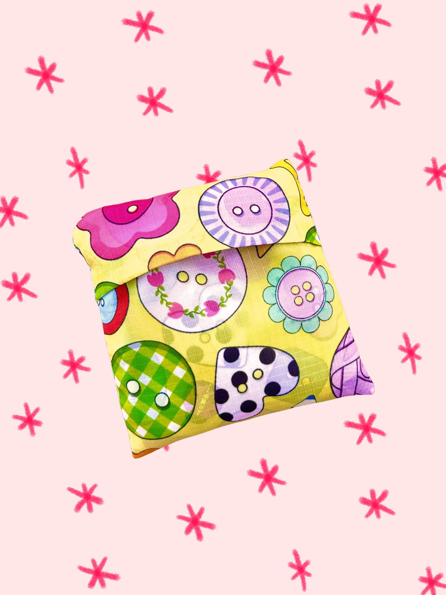 The Peach Fuzz - Cute As A Button Folding Shopper Tote