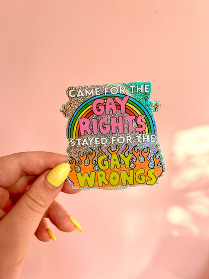 The Peach Fuzz - Gay Wrongs Glitter Sticker