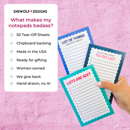 SHEWOLF Designs - My Gay Agenda Notepad - LGBTQ+ Holiday Gift with Pride Flag