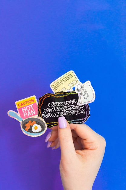 The Peach Fuzz - Caution: Hot Pan Glitter Sticker