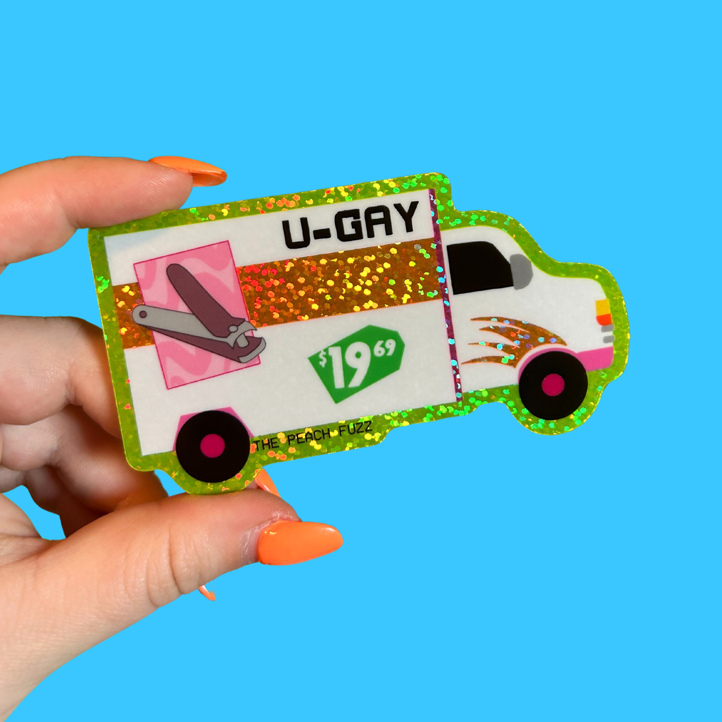 The Peach Fuzz - U-Gay Moving Truck Glitter Sticker