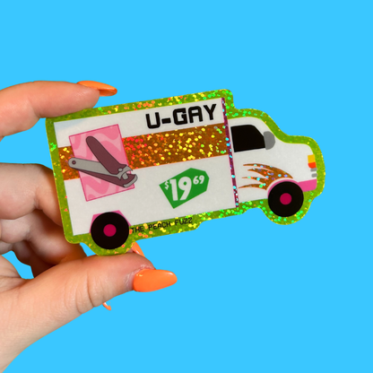 The Peach Fuzz - U-Gay Moving Truck Glitter Sticker